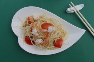 Spicy Thai Papaya salad with Prawns(S/V)