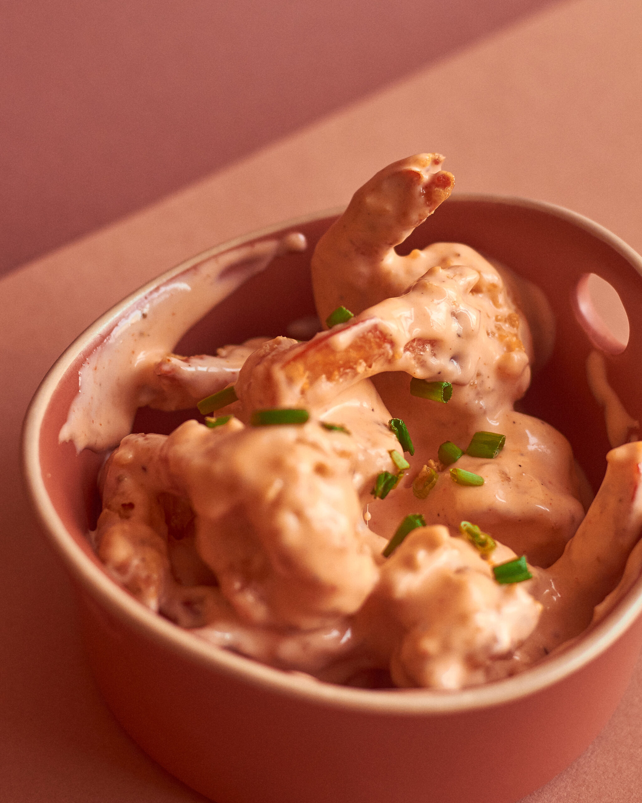 Japanese styled crispy prawns coated in a spicy mayonnaise sauce